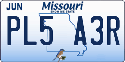 MO license plate PL5A3R