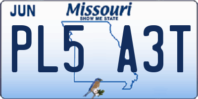 MO license plate PL5A3T