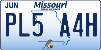 MO license plate PL5A4H