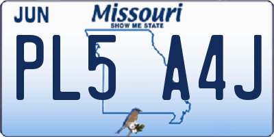 MO license plate PL5A4J