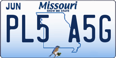 MO license plate PL5A5G