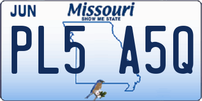 MO license plate PL5A5Q