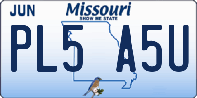 MO license plate PL5A5U