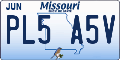 MO license plate PL5A5V
