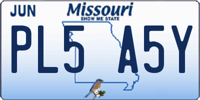 MO license plate PL5A5Y