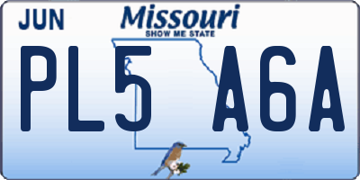 MO license plate PL5A6A
