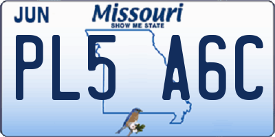 MO license plate PL5A6C