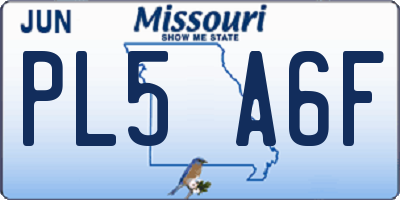 MO license plate PL5A6F