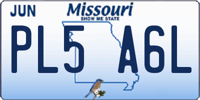 MO license plate PL5A6L