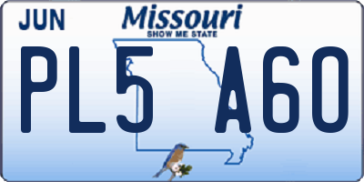 MO license plate PL5A6O