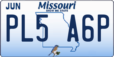 MO license plate PL5A6P