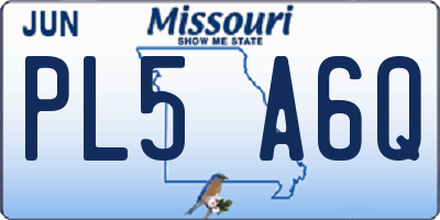 MO license plate PL5A6Q