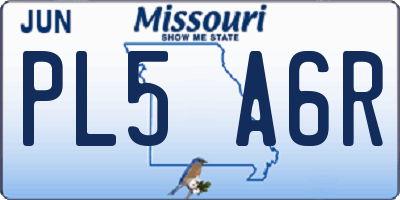 MO license plate PL5A6R