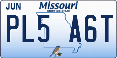 MO license plate PL5A6T