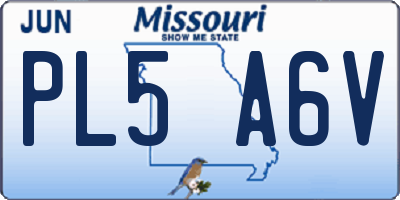 MO license plate PL5A6V