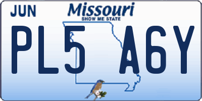 MO license plate PL5A6Y