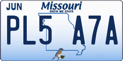MO license plate PL5A7A