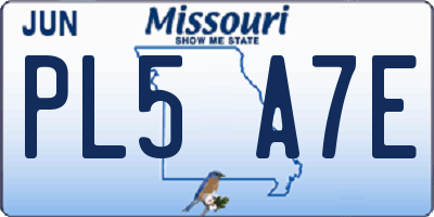 MO license plate PL5A7E