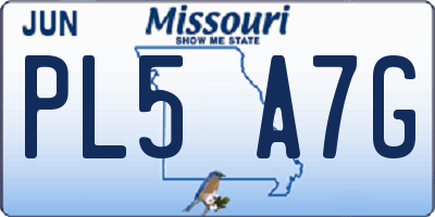 MO license plate PL5A7G