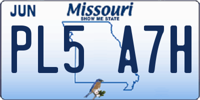MO license plate PL5A7H