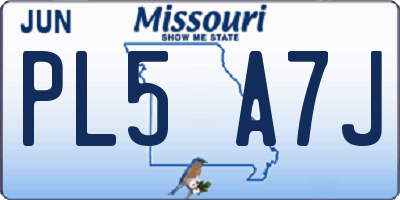 MO license plate PL5A7J