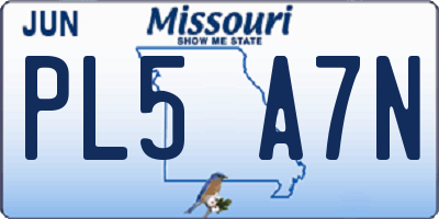 MO license plate PL5A7N