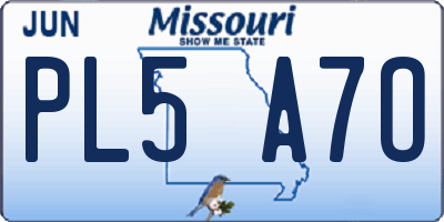 MO license plate PL5A7O