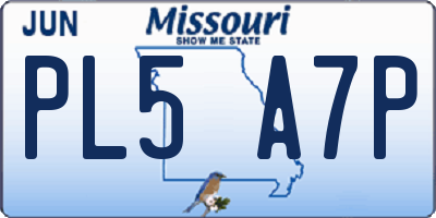 MO license plate PL5A7P