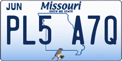MO license plate PL5A7Q