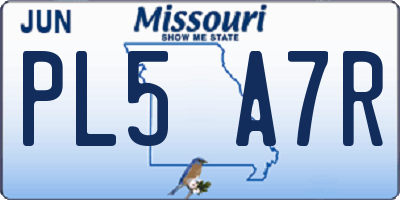 MO license plate PL5A7R