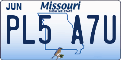 MO license plate PL5A7U