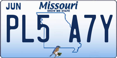 MO license plate PL5A7Y