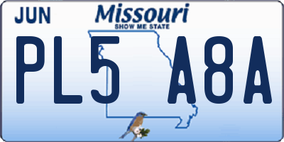 MO license plate PL5A8A