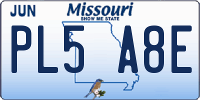 MO license plate PL5A8E