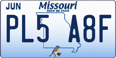 MO license plate PL5A8F