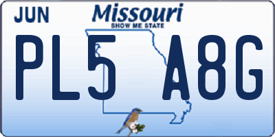 MO license plate PL5A8G