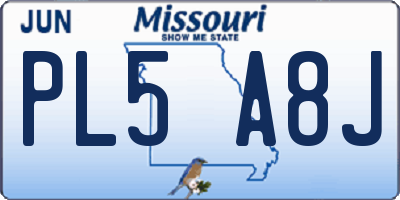 MO license plate PL5A8J