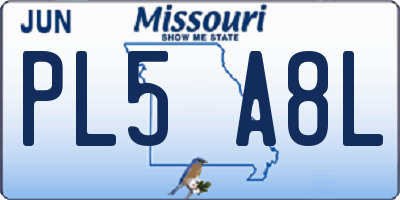 MO license plate PL5A8L