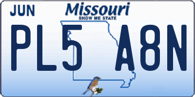 MO license plate PL5A8N