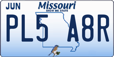 MO license plate PL5A8R