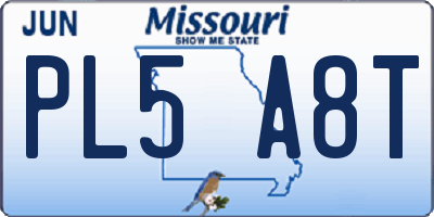 MO license plate PL5A8T