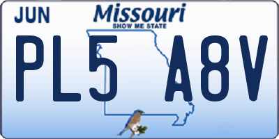 MO license plate PL5A8V