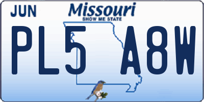 MO license plate PL5A8W