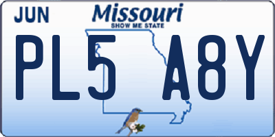 MO license plate PL5A8Y