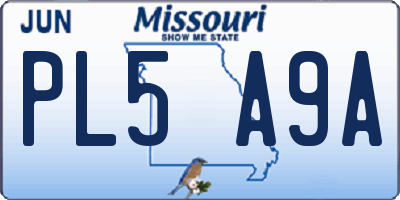 MO license plate PL5A9A