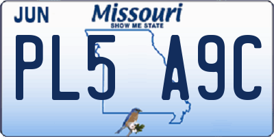 MO license plate PL5A9C