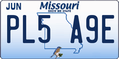 MO license plate PL5A9E