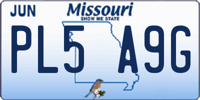 MO license plate PL5A9G