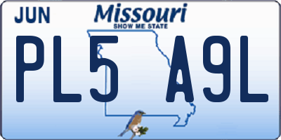 MO license plate PL5A9L