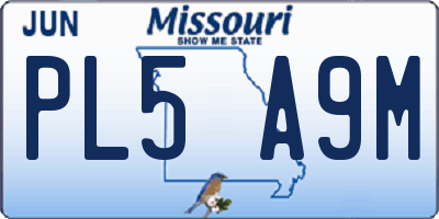 MO license plate PL5A9M
